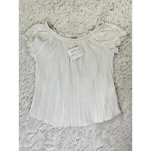 Speechless Kids Girls' Short Sleeve Front‎ Smocked Top Blouse White Size S